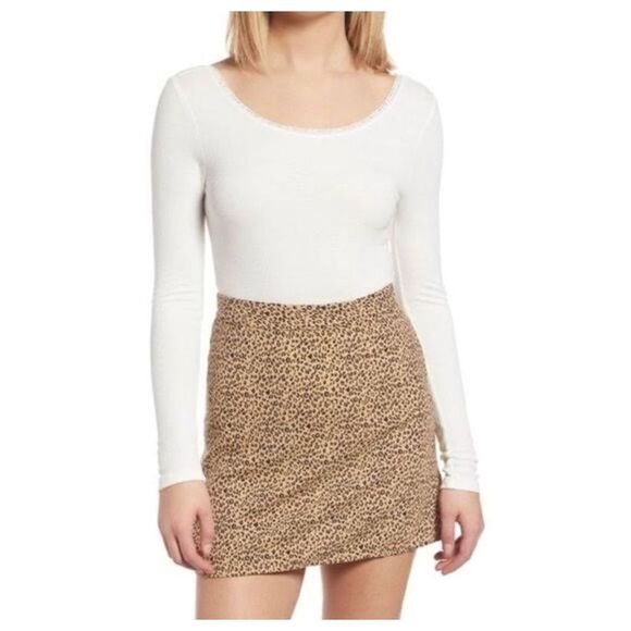 Socialite Tops - Socialite Bodysuit Lace Trim Womens Long Sleeve Ribbed Ivory White Size XL NWT